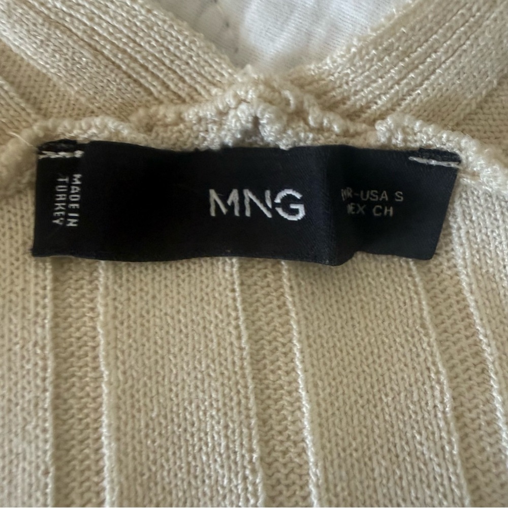 Mango Cream Ribbed Button-Front Cardigan - Picture 7 of 8